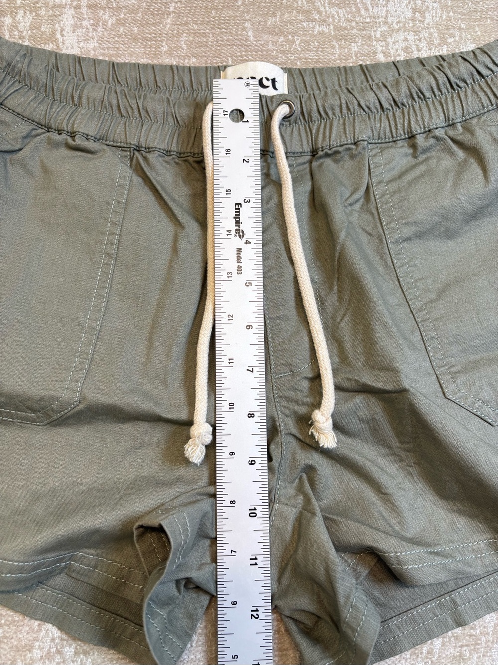 Pact Organic Cotton Woven Twill Drawstring Shorts Charcoal Gray Large Fair Trade - Picture 5 of 8